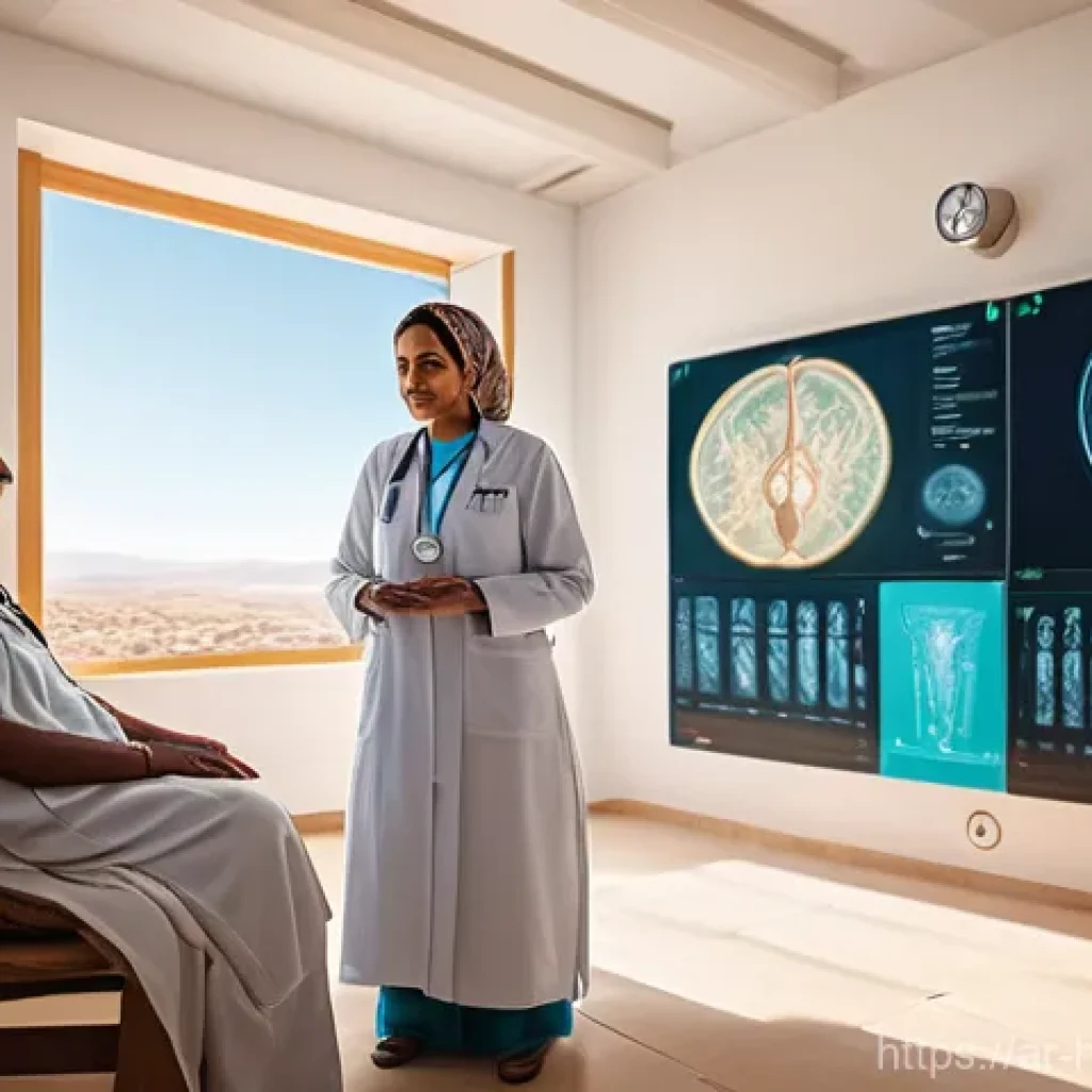 미래 의료 시스템의 정책적 접근 - **Prompt:** A vibrant, hyperrealistic image depicting a telehealth consultation connecting a patient...
