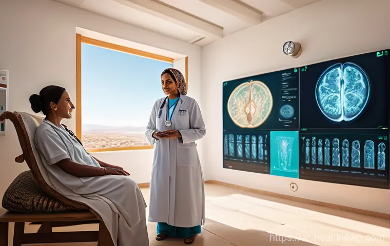 미래 의료 시스템의 정책적 접근 - **Prompt:** A vibrant, hyperrealistic image depicting a telehealth consultation connecting a patient...