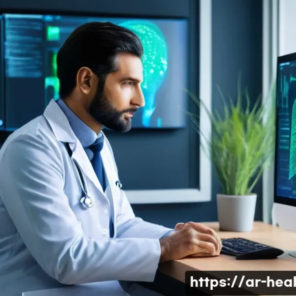 의료 데이터 분석의 중요성과 방법 - **Prompt:** A compassionate and knowledgeable male Arab doctor, mid-40s, with neatly trimmed beard, ...