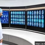 Home 21 의료 인력의 재교육 및 전문화 필요성 - A modern medical training center in the Arab world featuring diverse healthcare professionals, inclu...